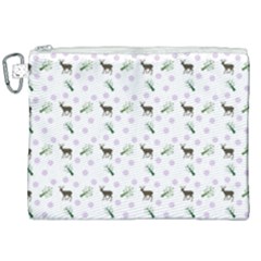 White Deer Pattern Canvas Cosmetic Bag (xxl)