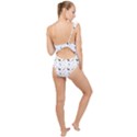 White Deer Pattern Frilly One Shoulder Swimsuit View2