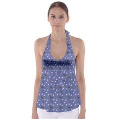 Blue Deer Pattern Babydoll Tankini Top by snowwhitegirl