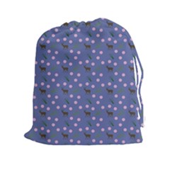 Blue Deer Pattern Drawstring Pouch (xxl)