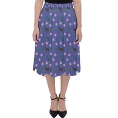 Blue Deer Pattern Classic Midi Skirt