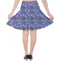 Blue Deer Pattern Velvet High Waist Skirt View2