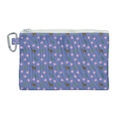 Blue Deer Pattern Canvas Cosmetic Bag (large)