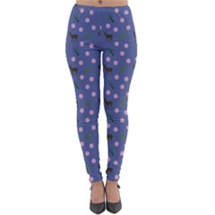 Blue Deer Pattern Lightweight Velour Leggings