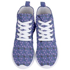 Blue Deer Pattern Women s Lightweight High Top Sneakers