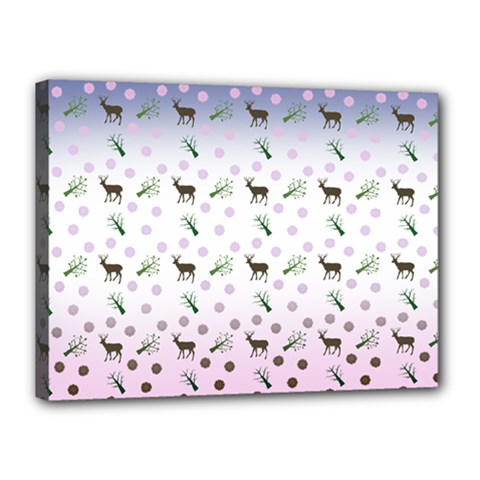 Ombre Deer Pattern Canvas 16  X 12  (stretched) by snowwhitegirl