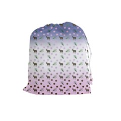 Ombre Deer Pattern Drawstring Pouch (large) by snowwhitegirl