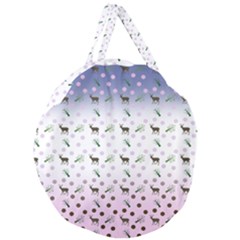 Ombre Deer Pattern Giant Round Zipper Tote