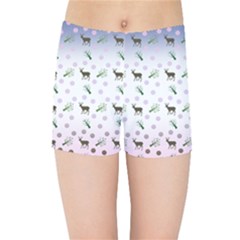 Ombre Deer Pattern Kids Sports Shorts by snowwhitegirl