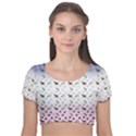 Ombre Deer Pattern Velvet Short Sleeve Crop Top  View1