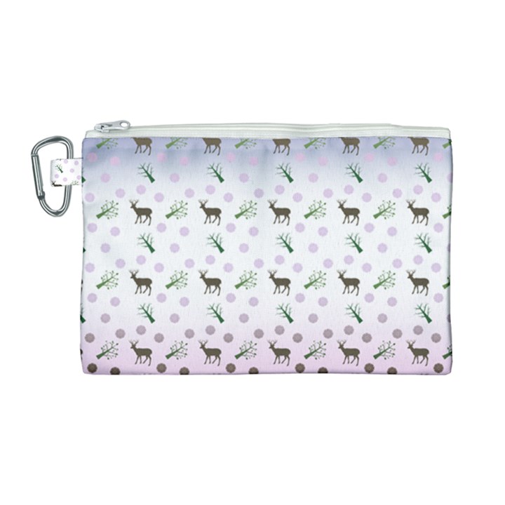 Ombre Deer Pattern Canvas Cosmetic Bag (Large)