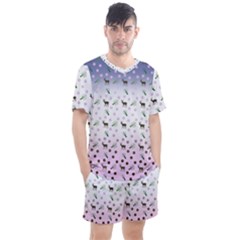 Ombre Deer Pattern Men s Mesh Tee And Shorts Set