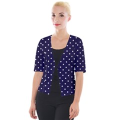 Little  Dots Navy Blue Cropped Button Cardigan