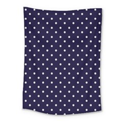 Little  Dots Navy Blue Medium Tapestry by snowwhitegirl