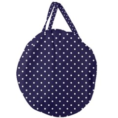 Little  Dots Navy Blue Giant Round Zipper Tote