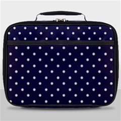 Little  Dots Navy Blue Full Print Lunch Bag