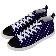 Little  Dots Navy Blue Men s Mid-top Canvas Sneakers by snowwhitegirl