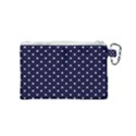 Little  Dots Navy Blue Canvas Cosmetic Bag (Small) View2