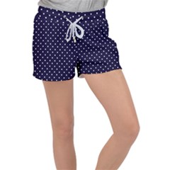 Little  Dots Navy Blue Women s Velour Lounge Shorts