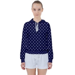 Little  Dots Navy Blue Women s Tie Up Sweat by snowwhitegirl