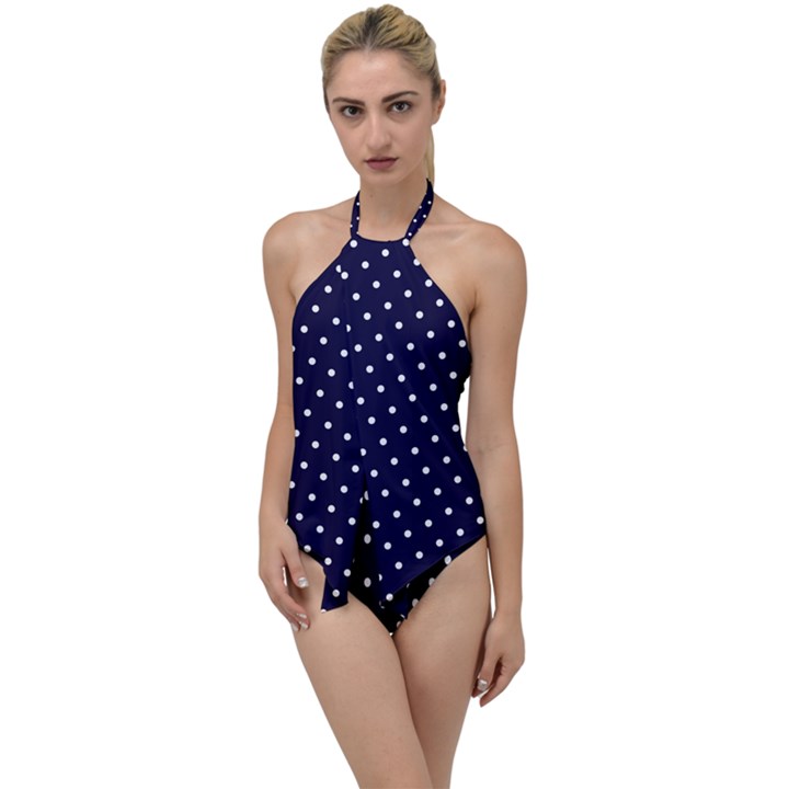 Little  Dots Navy Blue Go with the Flow One Piece Swimsuit