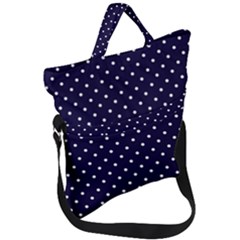 Little  Dots Navy Blue Fold Over Handle Tote Bag