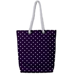 Little  Dots Purple Full Print Rope Handle Tote (small)