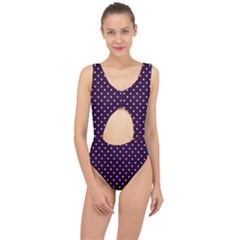 Little  Dots Purple Center Cut Out Swimsuit