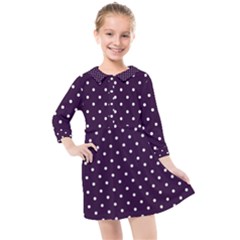 Little  Dots Purple Kids  Quarter Sleeve Shirt Dress