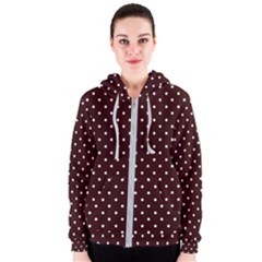 Little  Dots Maroon Women s Zipper Hoodie by snowwhitegirl