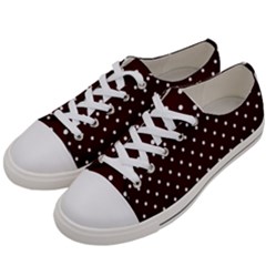 Little  Dots Maroon Women s Low Top Canvas Sneakers