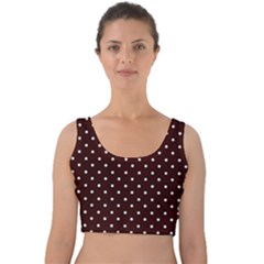 Little  Dots Maroon Velvet Crop Top