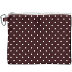 Little  Dots Maroon Canvas Cosmetic Bag (xxxl) by snowwhitegirl