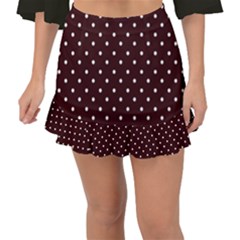 Little  Dots Maroon Fishtail Mini Chiffon Skirt by snowwhitegirl