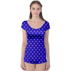 Little  Dots Royal Blue Boyleg Leotard  by snowwhitegirl