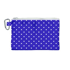 Little  Dots Royal Blue Canvas Cosmetic Bag (medium)