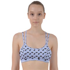 Retro Typewriter Blue Pattern Line Them Up Sports Bra by snowwhitegirl