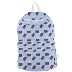 Retro Typewriter Blue Pattern Foldable Lightweight Backpack