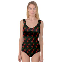 Red Roses Black Princess Tank Leotard 