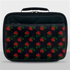 Red Roses Black Lunch Bag