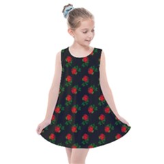 Red Roses Black Kids  Summer Dress