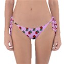 Red Roses Pink Reversible Bikini Bottom View1