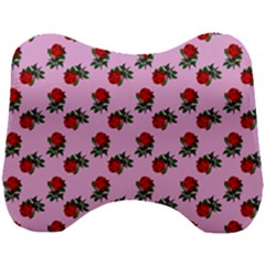 Red Roses Pink Head Support Cushion