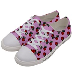 Red Roses Pink Women s Low Top Canvas Sneakers