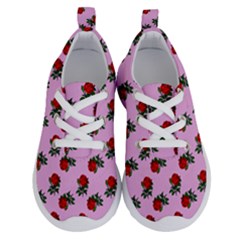 Red Roses Pink Running Shoes