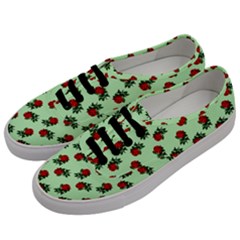 Red Roses Green Men s Classic Low Top Sneakers by snowwhitegirl