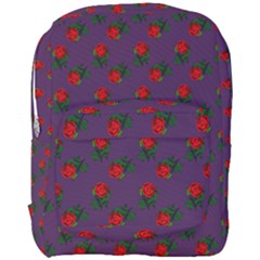 Red Roses Purple Full Print Backpack by snowwhitegirl