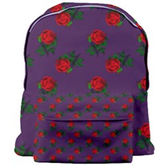 Red Roses Purple Giant Full Print Backpack by snowwhitegirl