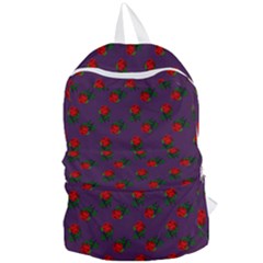 Red Roses Purple Foldable Lightweight Backpack by snowwhitegirl