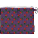 Red Roses Purple Canvas Cosmetic Bag (XXXL) View2